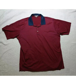 Peter Millar Polo Shirt Mens XXL 2XL Red White Striped Summer Comfort Golf